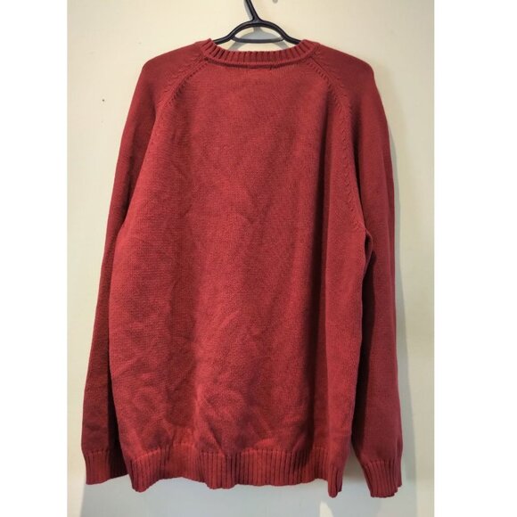 🐞NWT St. John's Bay Oversized 100% Cotton Knit Crew Neck Pull-on Sweater in Red - Picture 6 of 16